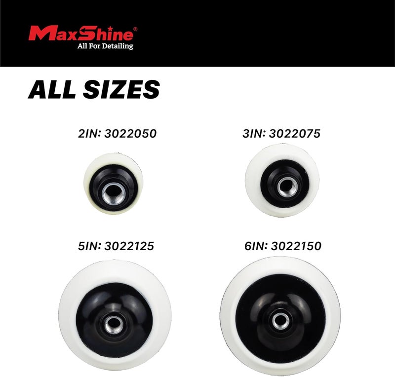 MaxShine وسادة دعم دوارة احترافية عالمية 2" – لوحة عالية الأداء 50 مم مع خيط 5/8" – تناسب جميع أجهزة التلميع الدوارة – ملحقات تفصيل السيارات المتينة - Image 2