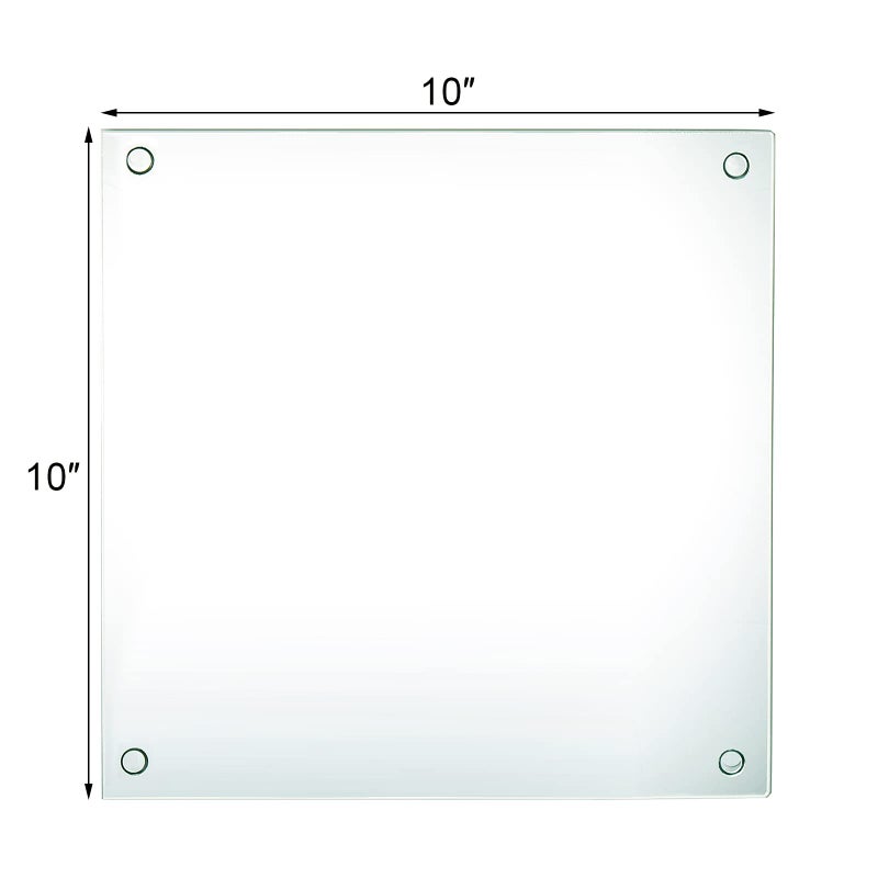 Hacaroa Set of 4 Tempered Glass Cutting Board, 10"x10" Square Chopping Board with Rubber Feet, Non-slip Glass Tray for Kitchen Countertop, Long Lasting, Shatter-Resistant, Dishwasher Safe, Clear - Image 2