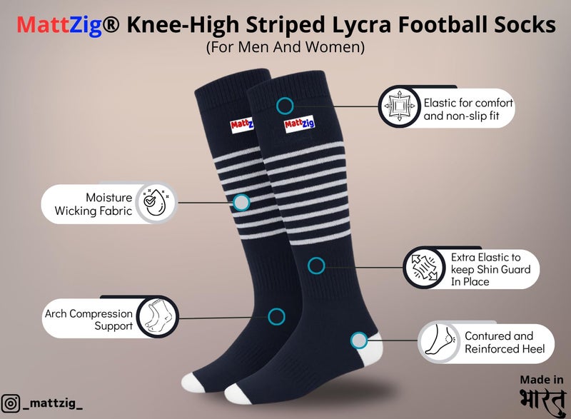 MATTZIG ® Victory Strip Football Kit (Football Socks & Shin Guard) - Image 3