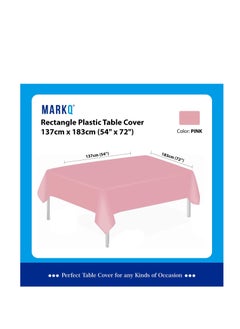 MARKQ Plastic Tablecloth for Rectangle Table 54" x 72" Disposable Table Cover for Bridal Shower Wedding Birthday Party Decorations (Pink)…  - Image 2