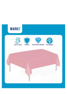 MARKQ Plastic Tablecloth for Rectangle Table 54" x 72" Disposable Table Cover for Bridal Shower Wedding Birthday Party Decorations (Pink)…  - Image 3