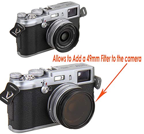 Fotasy JJC LH-JX100 BLACK Metal Lens Hood/ 49mm Filter Adapter Ring for Fujifilm X70 X100 X100S X100T X100F X100V, Fuji X100S, Fuji X100F, Fuji X100V Lense Hood Shade, Fujifilm LH-X100 Lens Hood Replacement - Image 3
