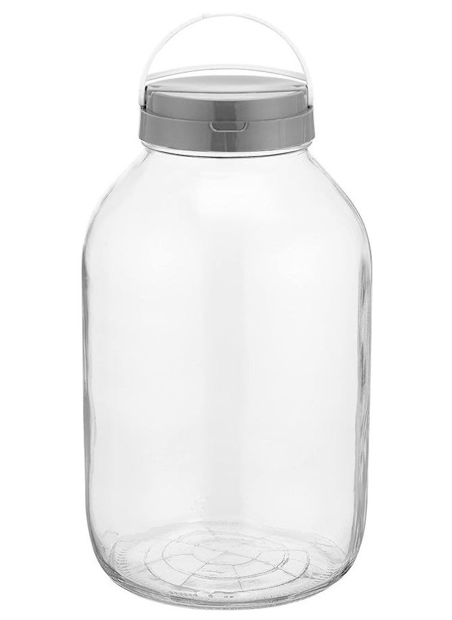 Bager Large Round Glass Jar With Plastic Lid In Various Colors (5 litres)  - Image 1