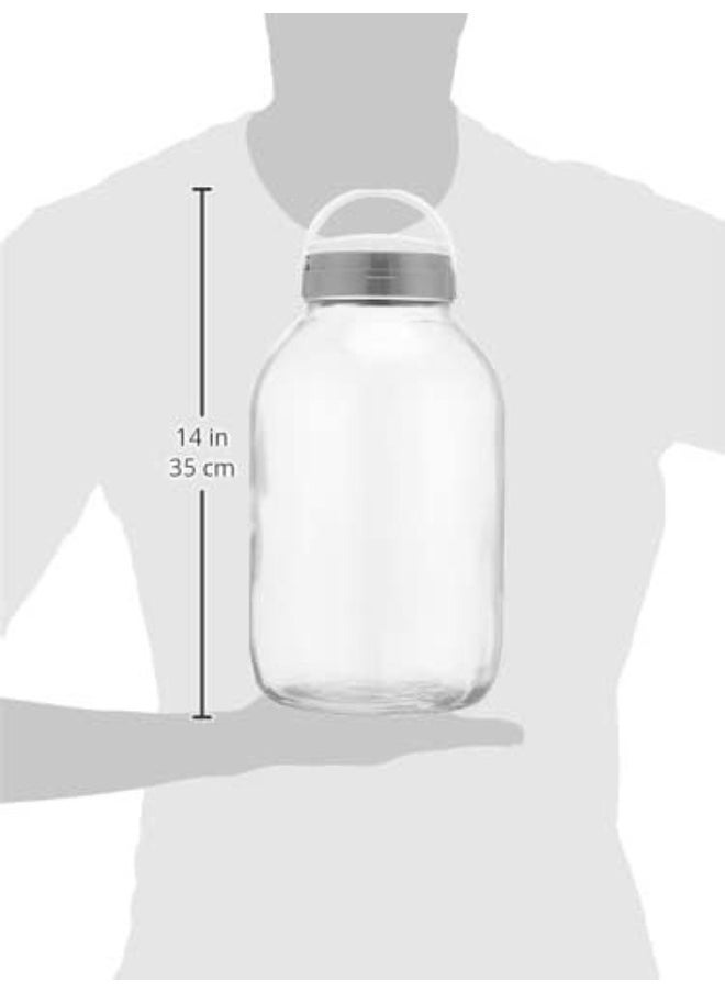 Bager Large Round Glass Jar With Plastic Lid In Various Colors (5 litres)  - Image 3