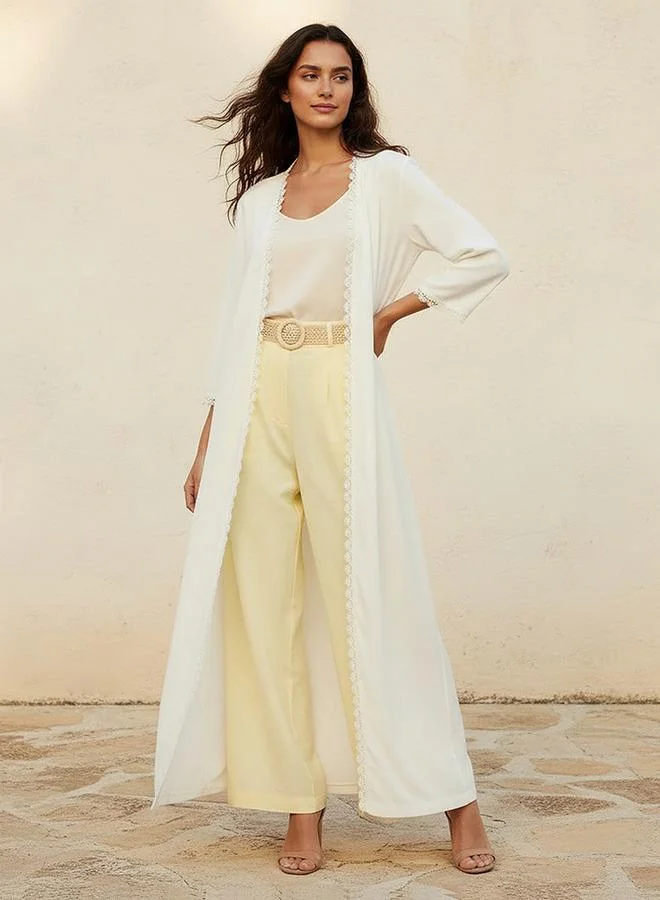 Splash FAV Longline Lace Trim Shrug