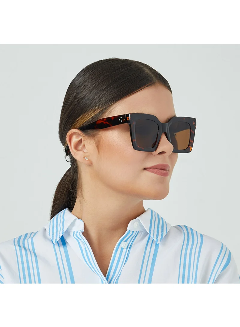 بلاك أوت TESSERA Women Tortoise Sunglasses - Frame Material: Thermoplastic Rubber (TR90)- Frame Color: Tortoise-Lens Color: Brown - Full RimTESSERA Women Tortoise Sunglasses - Frame Material: Thermoplastic Rub