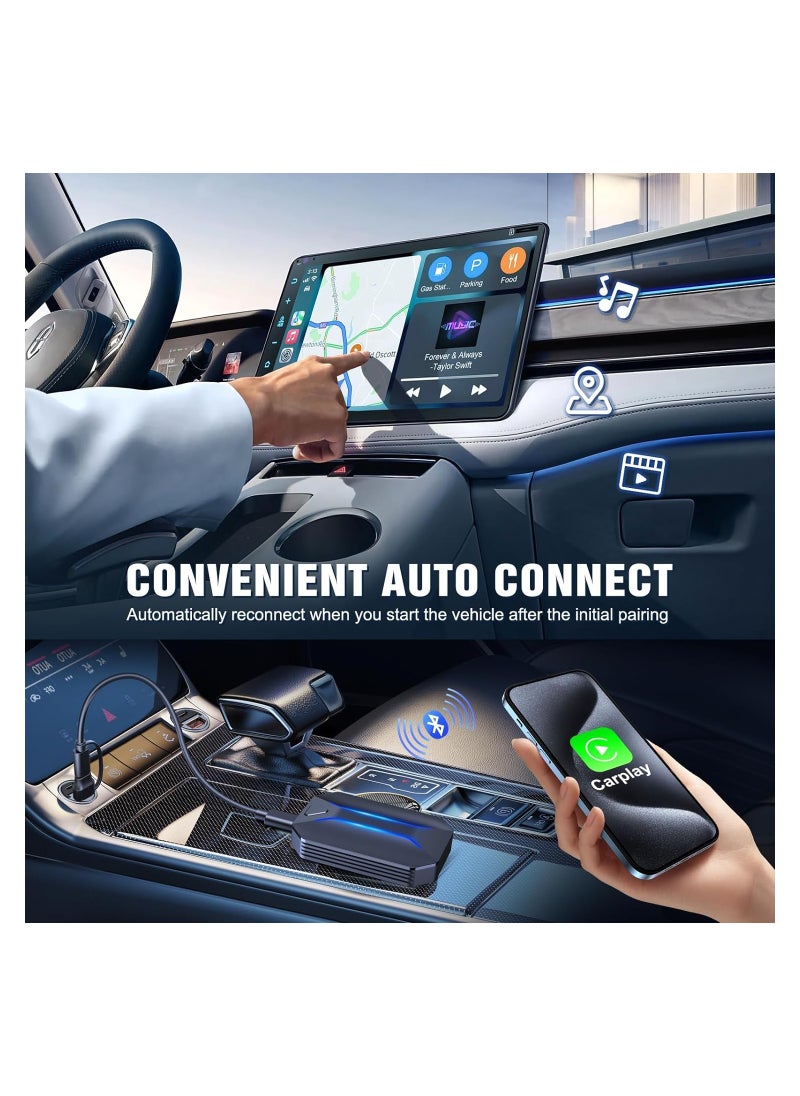 SYOSI - Wireless Carplay Adapter, Fit for Apple Carplay Wireless Adapter, Convert Wired to Wireless, Plug & Play Auto Connect, Fast Easy Use Fit for Factory Wired Carplay Cars & iOS 10+, Online Update - Image 1