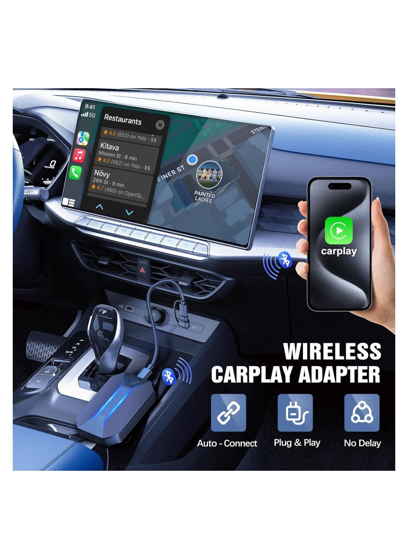 SYOSI Wireless Carplay Adapter, Fit for Apple Carplay Wireless Adapter, Convert Wired to Wireless, Plug & Play Auto Connect, Fast Easy Use Fit for Factory Wired Carplay Cars & iOS 10+, Online Update  - Image 4
