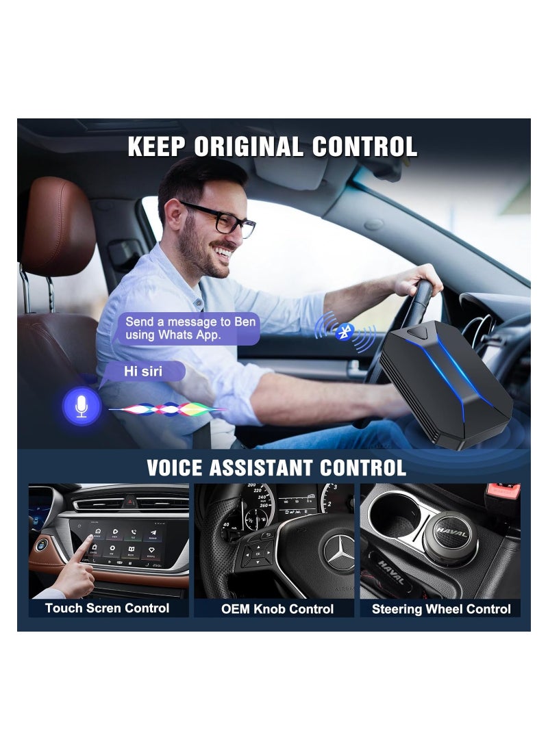 SYOSI Wireless Carplay Adapter, Fit for Apple Carplay Wireless Adapter, Convert Wired to Wireless, Plug & Play Auto Connect, Fast Easy Use Fit for Factory Wired Carplay Cars & iOS 10+, Online Update  - Image 3