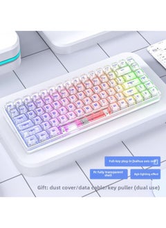 Crystal Axis X87RGB Wireless Mechanical Keyboard Ice Spirit Three-mode Bluetooth Customized Hot Plug Code Word Transparent-Colour:Ice Soul Axis-45g Linear Dustproof Cross Axis Mahjong Sound Recommendation-84pro Crystal Transparent White Single Mode Wired Rgb Backlight Full Key Hot Swappable Music Rhythm-guan