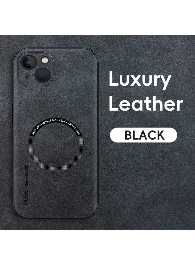 Shockproof protective shell is suitable for iPhone 14 Plus, with built-in magnetic suction ring,Black - Image 5