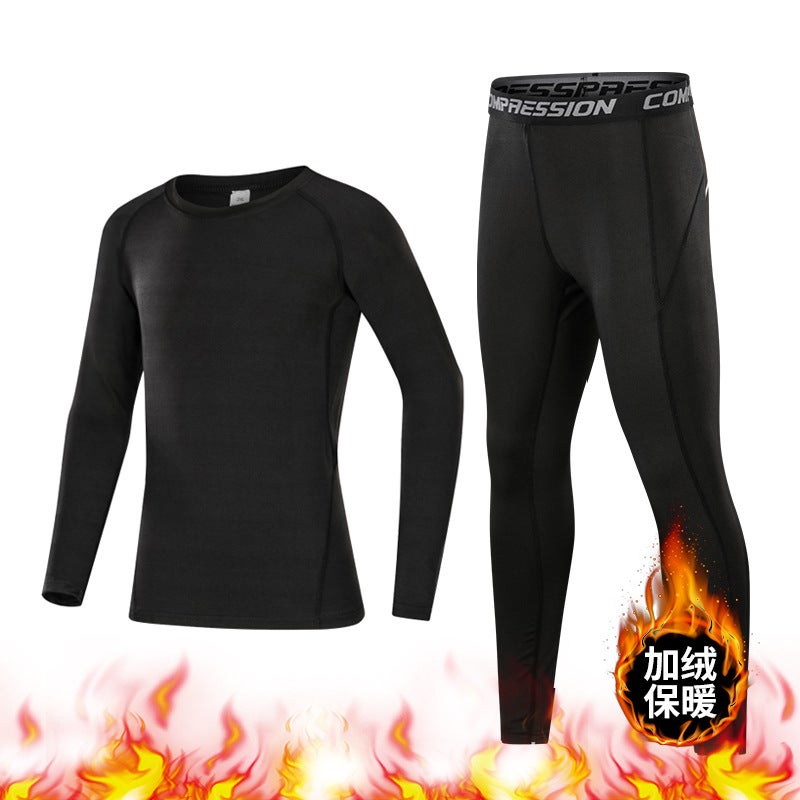 Kids' Tight-Fit Training Suit for Autumn/Winter - Basketball Base Layer, Long-Sleeve Quick-Dry Sports Outfit