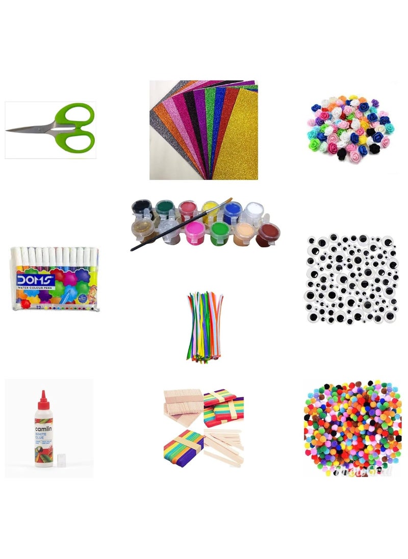 E Shopping E Shopping School Art and Craft Kit 11 in 1 for Girls and Boy Craft Supplies, Birthday Gift, Hobby kit for Kids for Decoration and Activities for All Ages 4-16 and above  - Image 1