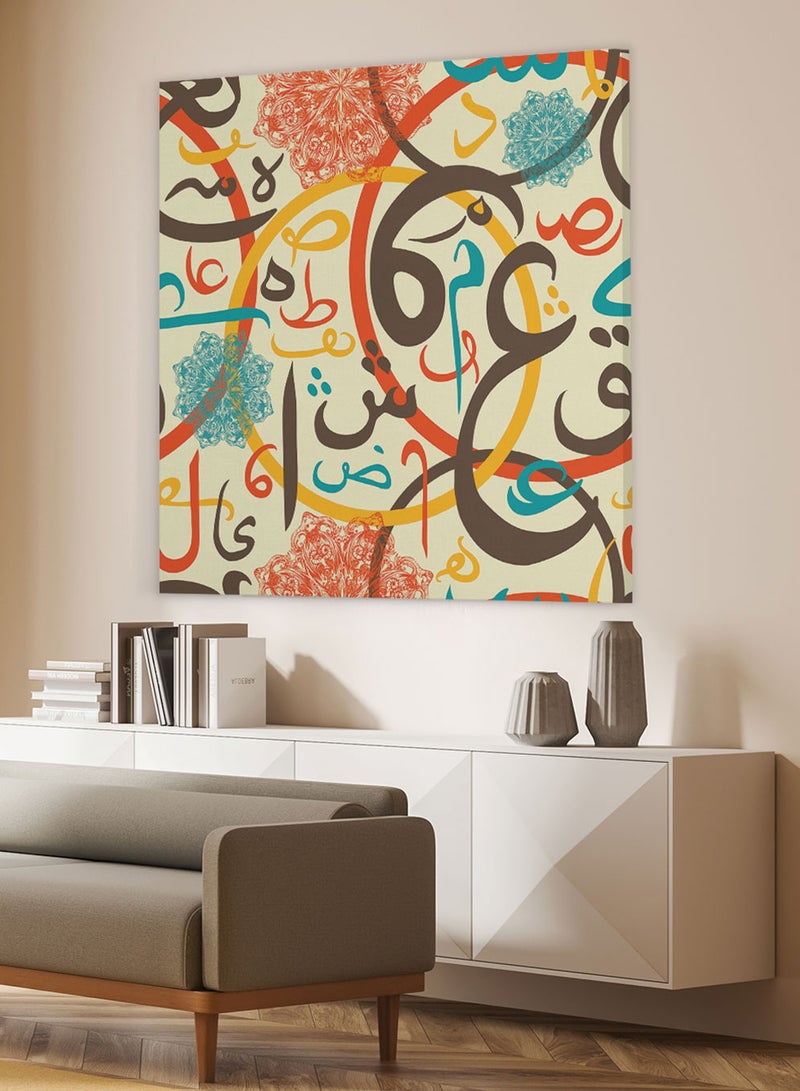 LOWHA Framed Canvas Wall Art Stretched Over Wooden Frame with Arabic islamic Calligraphy Painting - Image 2