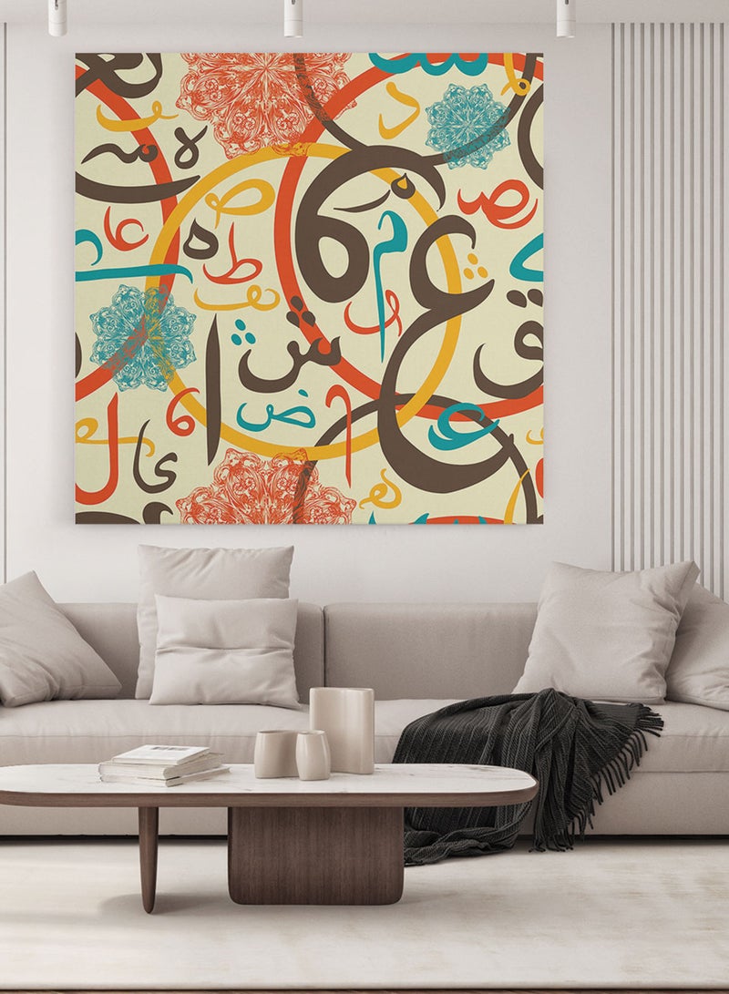 LOWHA Framed Canvas Wall Art Stretched Over Wooden Frame with Arabic islamic Calligraphy Painting - Image 3