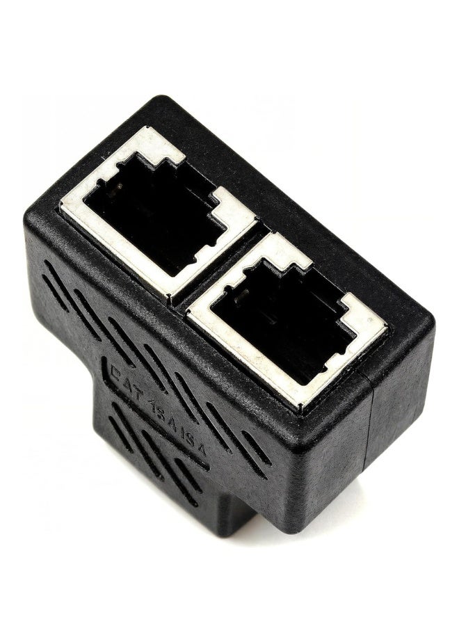 RJ45 Splitter Adapter, Splitter Ethernet Socket Connector Adapter 1 PairEthernet Splitter 1 to 2 Network Adapter CAT 5/CAT 6 LAN - Image 2