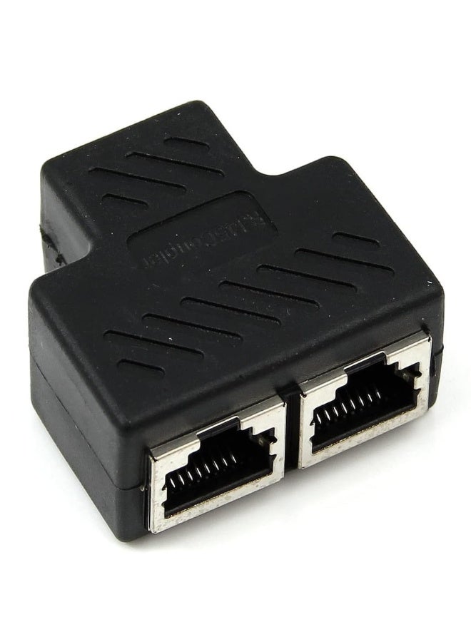 RJ45 Splitter Adapter, Splitter Ethernet Socket Connector Adapter 1 PairEthernet Splitter 1 to 2 Network Adapter CAT 5/CAT 6 LAN - Image 3