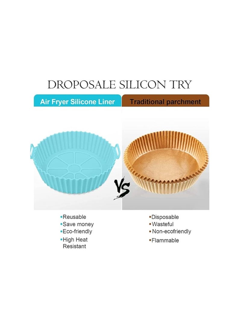 مجموعة قوالب سيليكون بمقاسات مختلفة للقلاية الهوائية 6 قطع - تحافظ على المقلاة الهوائية خالية من الاوساخ والروائح -ازرق - Image 2