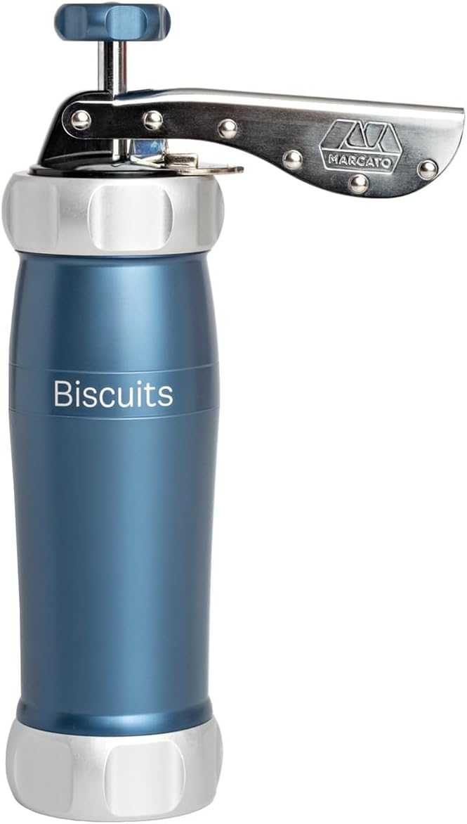 MARCATO Marcato Biscuits Powder Blue Biscuits Cookie Maker Anodized Aluminium Various Shapes 25 x 10 x 5 cm Easy to Use  - Image 1