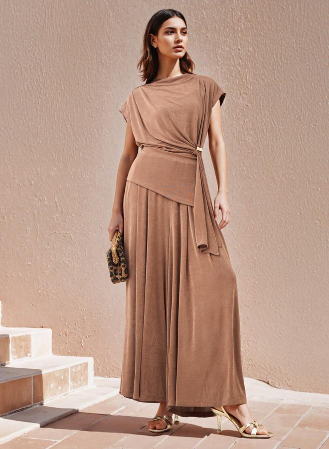 Iconic Draped Top with Clasp Accent - Image 2