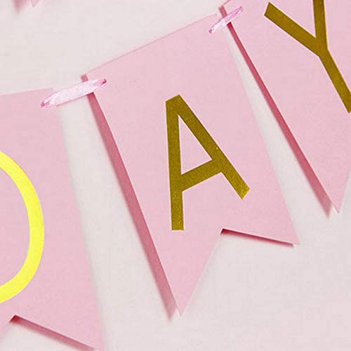 AMFIN® (6 inch) Happy Birthday Banner Bunting Flag - Pink - Image 5
