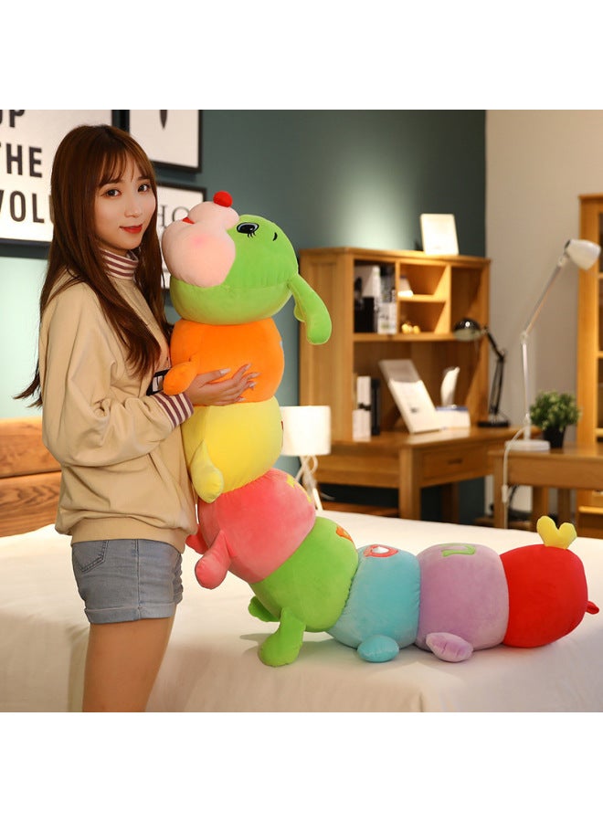 Doll Caterpillar Plush Toy Creative Long Sleeping Pillow Large Doll Birthday Gift-Color:Caterpillar [smile Model]-Height:85cm 【0.9kg】 - Image 4