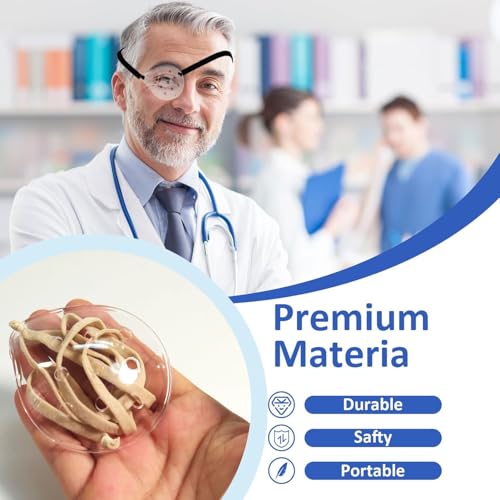 AMZVIO 2pcs Eye Shield After Cataract Surgery, Clear Eye Patch Plastic Hard Shield with Extended Elastic Strap Longer & Wider for Adults Eyes Protective After Cataract Surgery(Beige) - Image 3