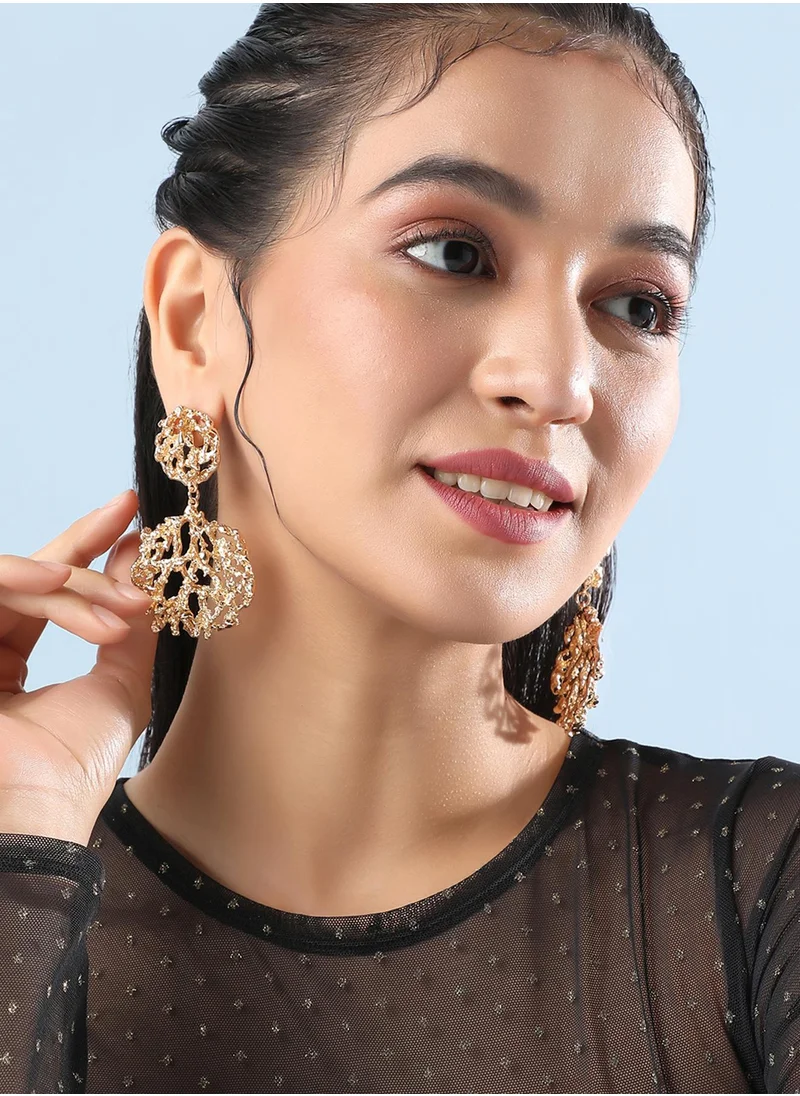 SOHI Dewy Dahlia Drop Earrings