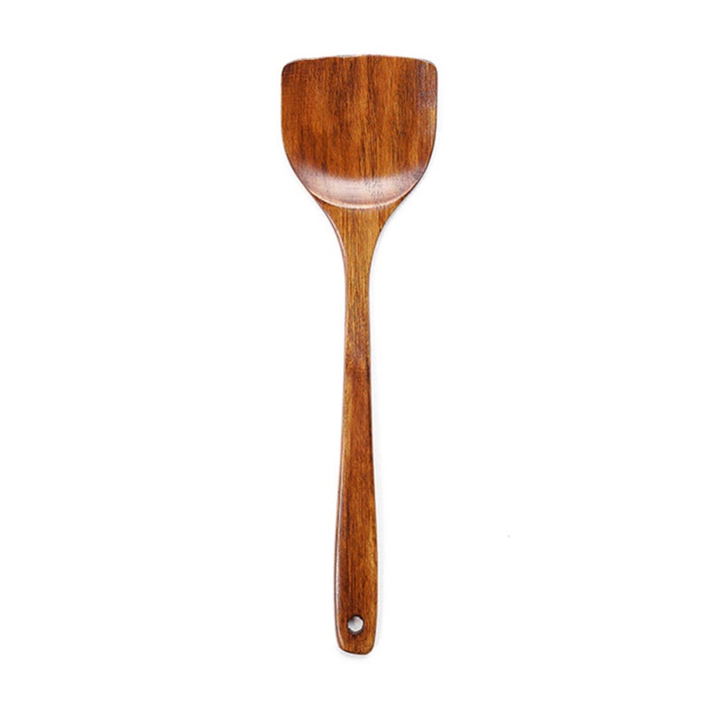 Wooden Kitchen Utensils: 5-Piece Premium Wood Set - Comfortable Polished Handles With Hanging Holes for Home Cooking Gifting - Image 5