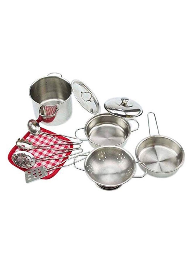 Portable Sturdy And Durable Stainless Steel Pretend Kitchen Utensils Toy Play Set - Image 3