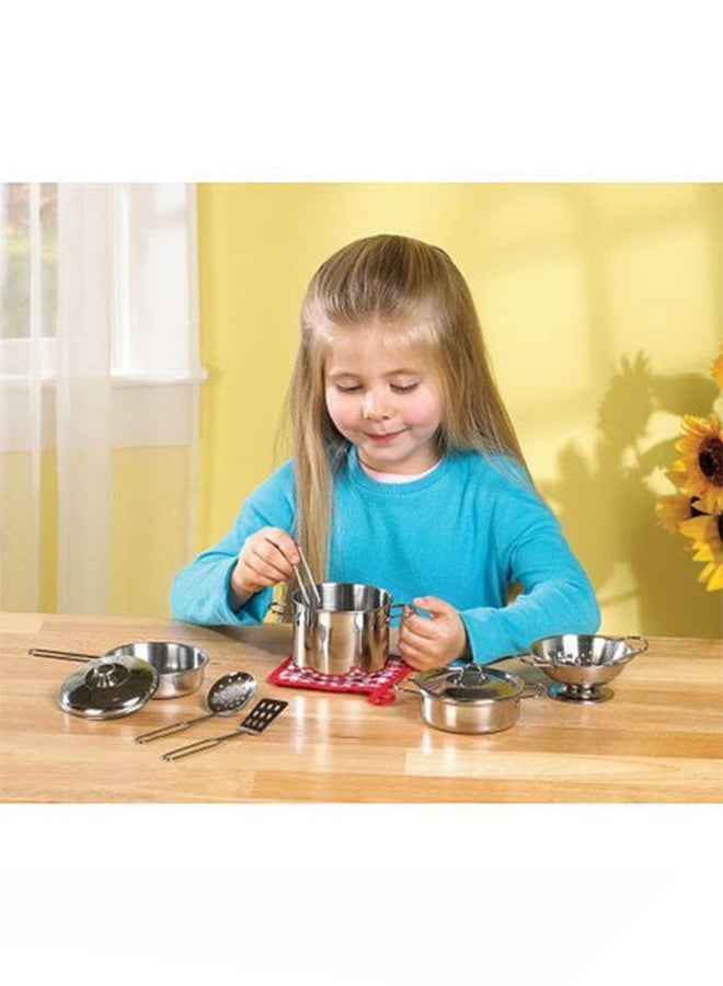 Portable Sturdy And Durable Stainless Steel Pretend Kitchen Utensils Toy Play Set - Image 4