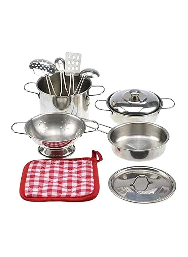 Portable Sturdy And Durable Stainless Steel Pretend Kitchen Utensils Toy Play Set - Image 2