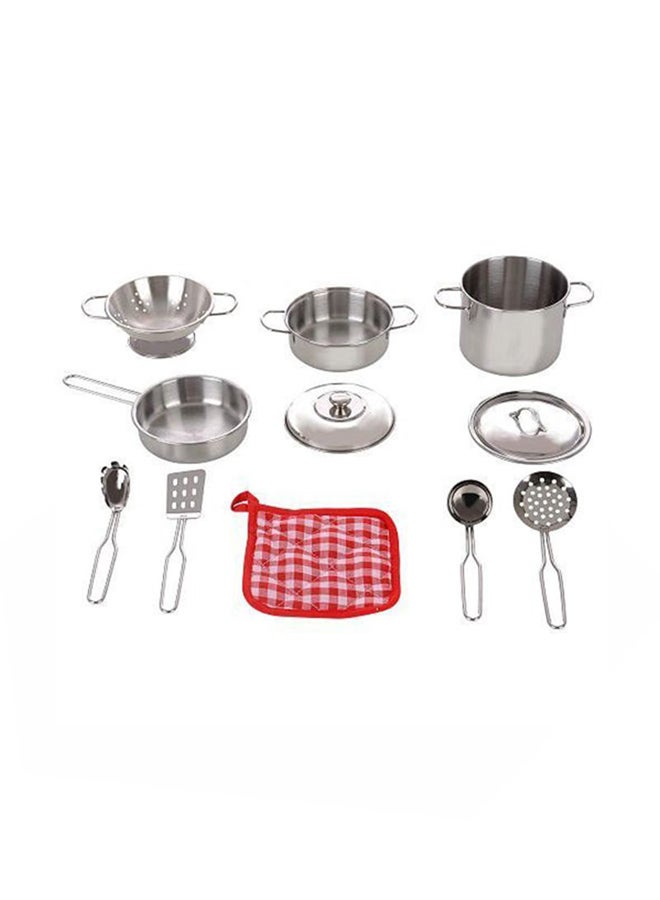 Portable Sturdy And Durable Stainless Steel Pretend Kitchen Utensils Toy Play Set - Image 1