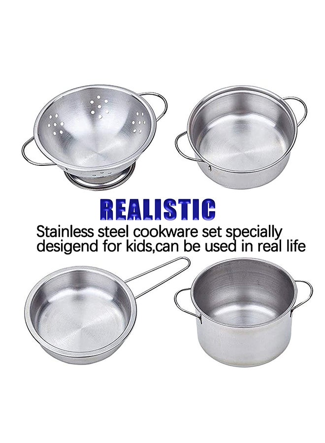 Portable Sturdy And Durable Stainless Steel Pretend Kitchen Utensils Toy Play Set - Image 5