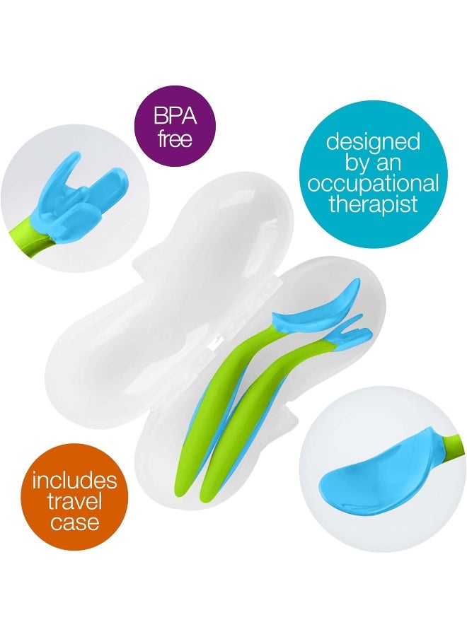 b.box b.box Toddler Cutlery Set: Patented FLORK™ Designed Fork, Spoon & Travel Case, Easy Grip Handles, Dishwasher Safe, BPA Free. (Ocean Breeze)  - Image 3