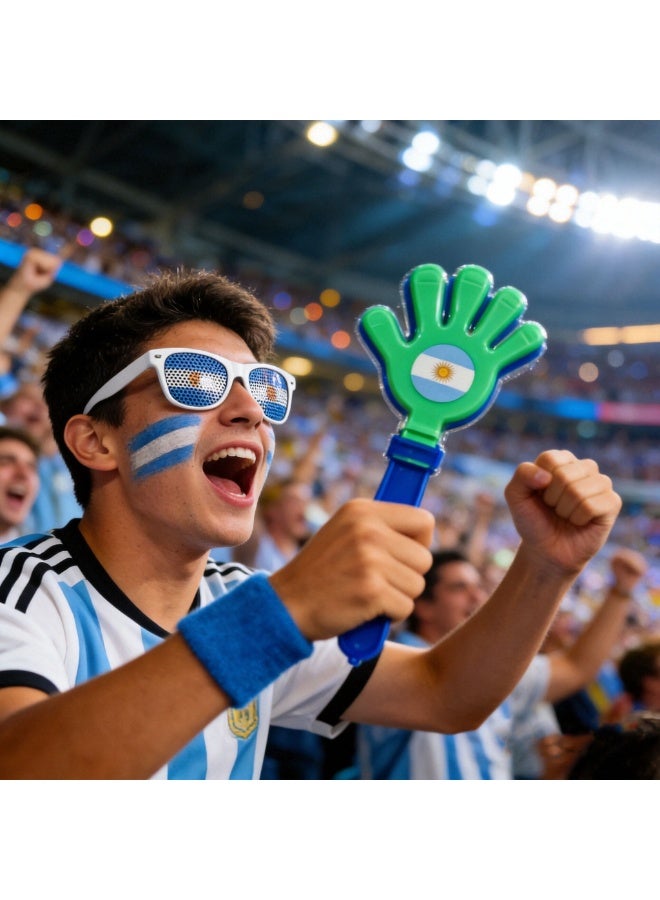 2026 World Cup Football Fan Decoration Set - Argentina National Football Team World Cup Fan Supplies, Wristband, Scarf, Glasses, Hand Flag, Hand Clapper Set, Fan Decoration Kit For Match Day Cheering Support Props Decorations, For Both Men and Women - Image 3
