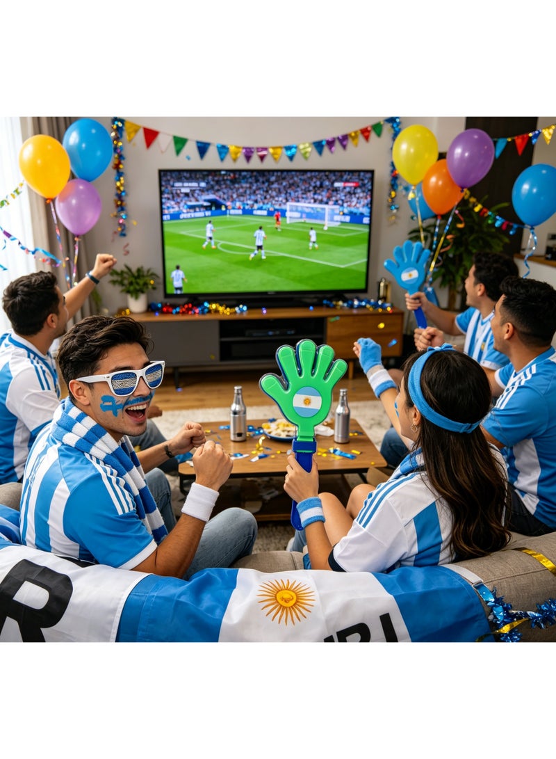 2026 World Cup Football Fan Decoration Set - Argentina National Football Team World Cup Fan Supplies, Wristband, Scarf, Glasses, Hand Flag, Hand Clapper Set, Fan Decoration Kit For Match Day Cheering Support Props Decorations, For Both Men and Women - Image 4