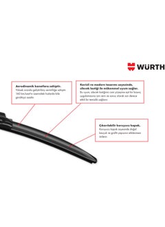 Würth Banana Wiper Set Compatible with Peugeot 301 2012-2021  - Image 3