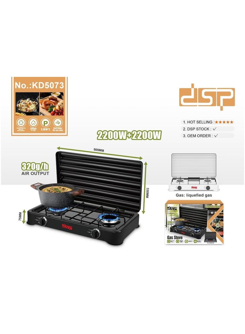 DSP Brand Modern Gas Cooktop Electric Powered Enamel Fire Cover Cast Iron and Ceramic Surface for Kitchen Use or Household