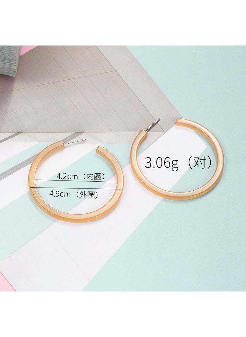 Generic - Spring C- shaped Acrylic Earrings Simple Versatile Ear Jewelry Women Fresh Sweet Style Korean Style Summer 2022 Ear Stud E1257-3# - Image 1