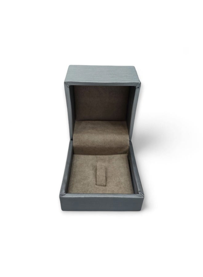 Al Seraj Luxury Grey Leather Ring Box – Elegant Jewelry Case (6.5×6.0×5.0 cm) – Premium Gift Packaging for Engagements & Weddings - Image 4