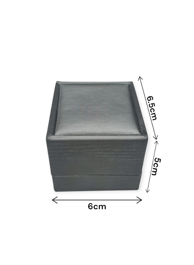 Al Seraj Luxury Grey Leather Ring Box – Elegant Jewelry Case (6.5×6.0×5.0 cm) – Premium Gift Packaging for Engagements & Weddings - Image 5