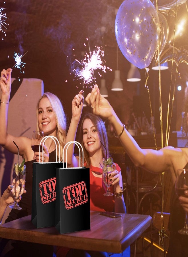 Lincia مجموعة لينسيا من 32 كيس هدايا لحفلات التجسس السرية للغاية، أكياس هدايا ورقية كرافت بمقابض، لوازم حفلات أعياد الميلاد بطابع التجسس الغامض، ديكورات غرف الهروب - Image 5