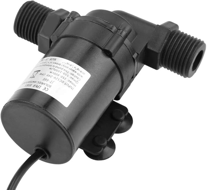 JT 660D مضخة مياه صغيرة بدون فرشاة 24 فولت تيار مستمر لتدفئة الأرضية بالطاقة الشمسية مع خيوط ربع - Image 5