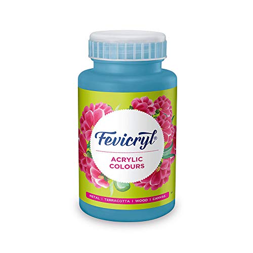 Fevicryl Acrylic Colour Sky Blue 500ml | Art & Craft, DIY, Rich Pigment, Non-Craking Paint for Canvas, Wood, Leather, Earthenware, Metal | Ideal for school projects, Hobbyists, Artists - Image 1