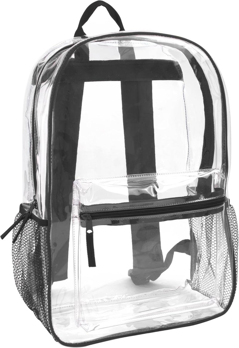Trailmaker Clear Backpack Heavy Duty with Padded Straps, Side Pockets for Kids, Boys, Girls, School, Stadium Approved Events - Image 1