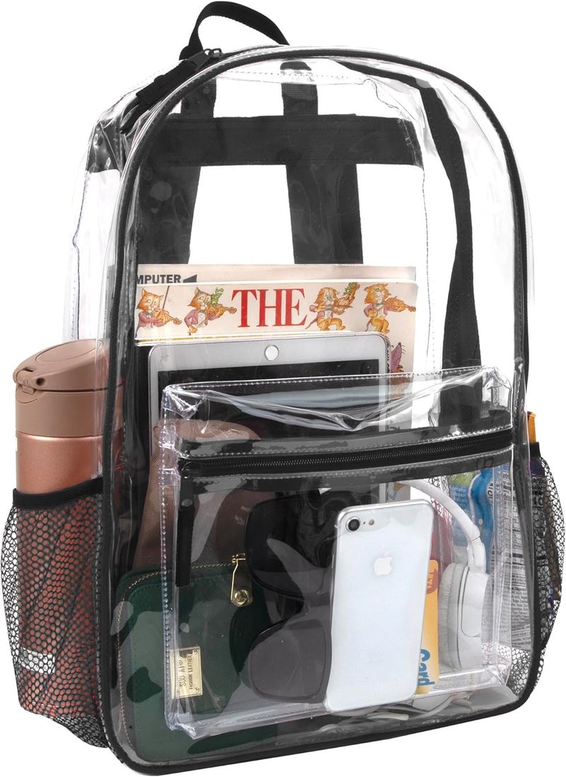 Trailmaker Clear Backpack Heavy Duty with Padded Straps, Side Pockets for Kids, Boys, Girls, School, Stadium Approved Events - Image 3