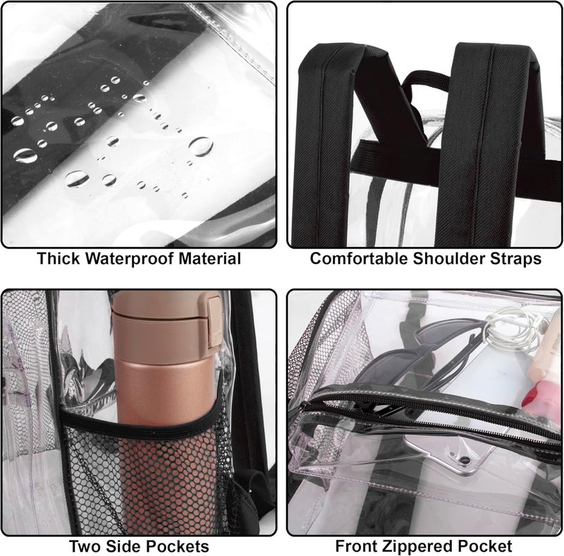 Trailmaker Clear Backpack Heavy Duty with Padded Straps, Side Pockets for Kids, Boys, Girls, School, Stadium Approved Events - Image 5