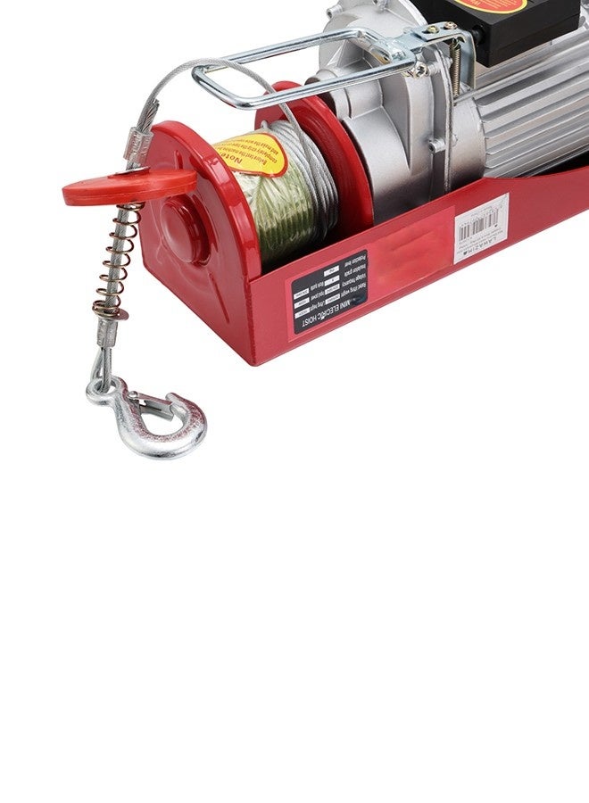 لوازم رافعة محرك مع واير 20 متر تحمل 300 كغ - رافعة كهربائية حمراء تعمل بقدرة 650 واط على تيار 220 فولت مزودة بسلك نحاسي ومقبس ثلاثي وجهاز تحكم سلكي - مناسبة للورش، الكراجات، وأعمال البناء - Image 2