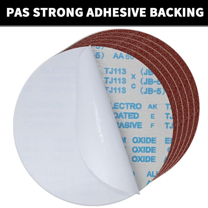 Leopard Twin -60 Grit 12 inches PSA Self Adhesive Stickyback Sanding Discs.Premium Industrial Aluminum Oxide Psa Stick-On Sanding Discs for Stationary Sanders (6 Pack) , 300MM - Image 3